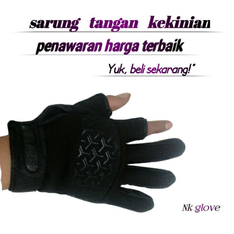 SARUNG TANGAN MOTOR TELUNJUK DAN JEMPOL BOLONG/OJOL