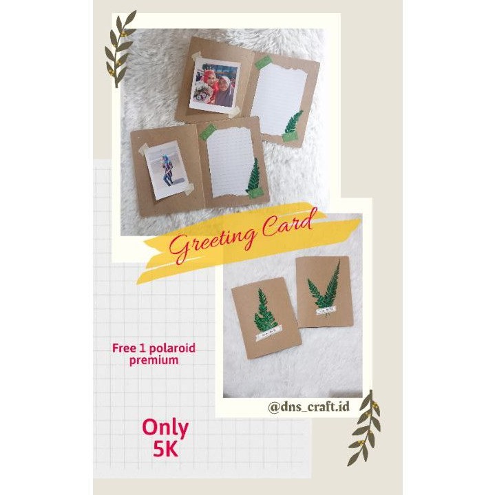 dried flower gift card greeting card kartu ucapan vintage rustic kosong