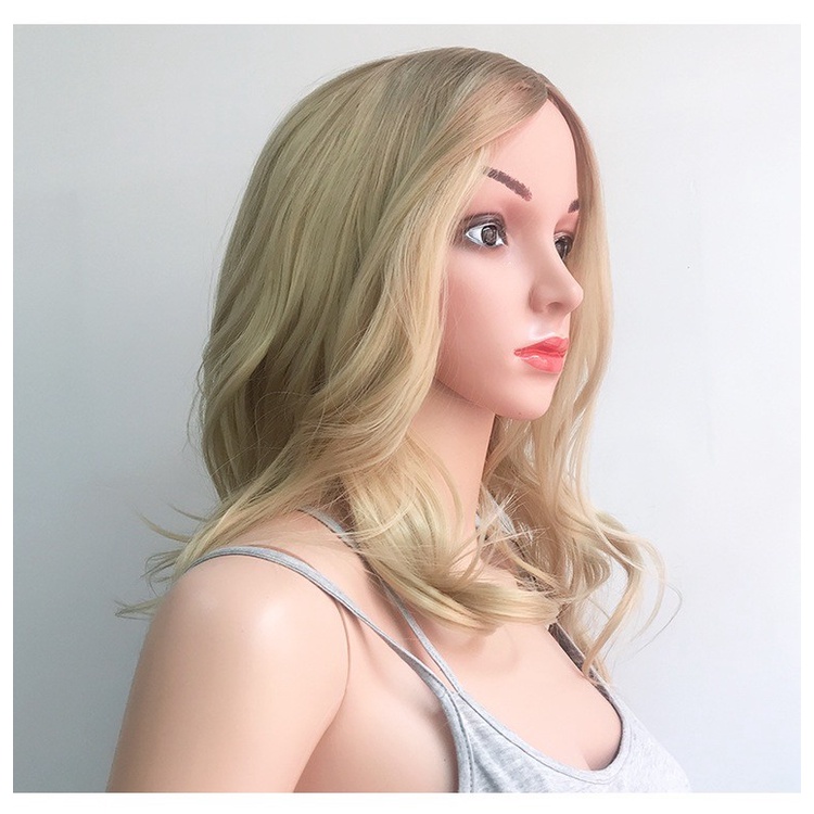 Wig pirang panjang ikal blonde rambut palsu wanita tebal bagus premium