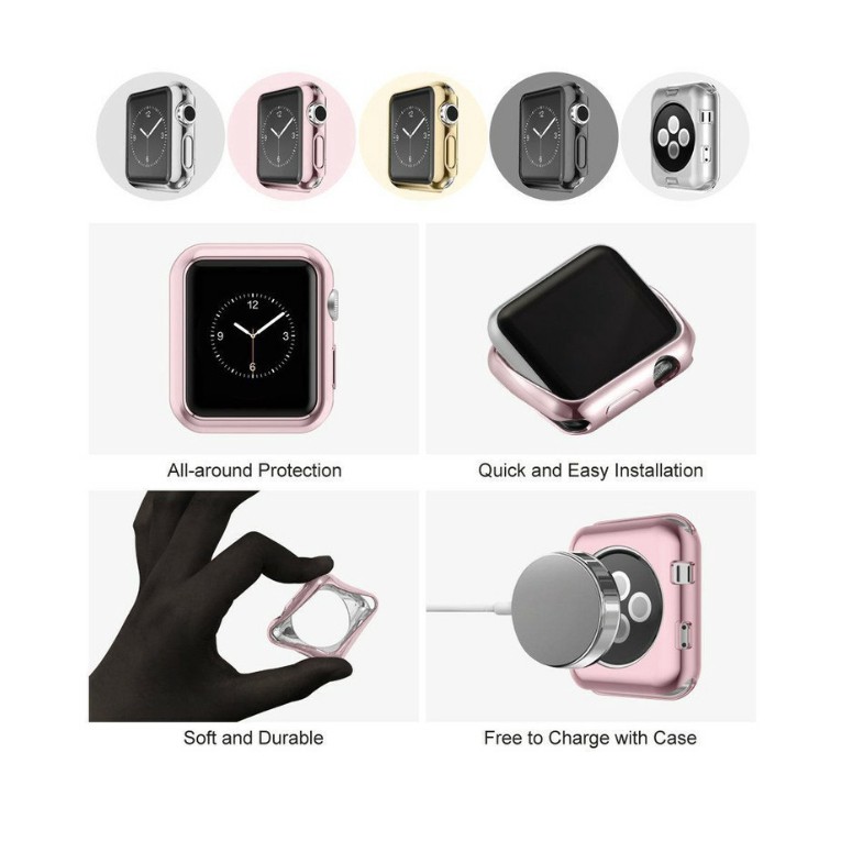 TPU Soft Electroplating Shiny Case Apple Watch 38mm 40mm 42mm 44mm