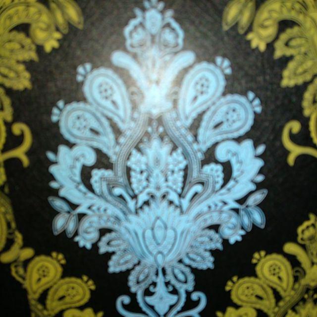 Murah!! Wallpaper Sticker 45cm X 10meter Blue Gold Black Walpaper Dinding Batik Biru Emas / Bluegold