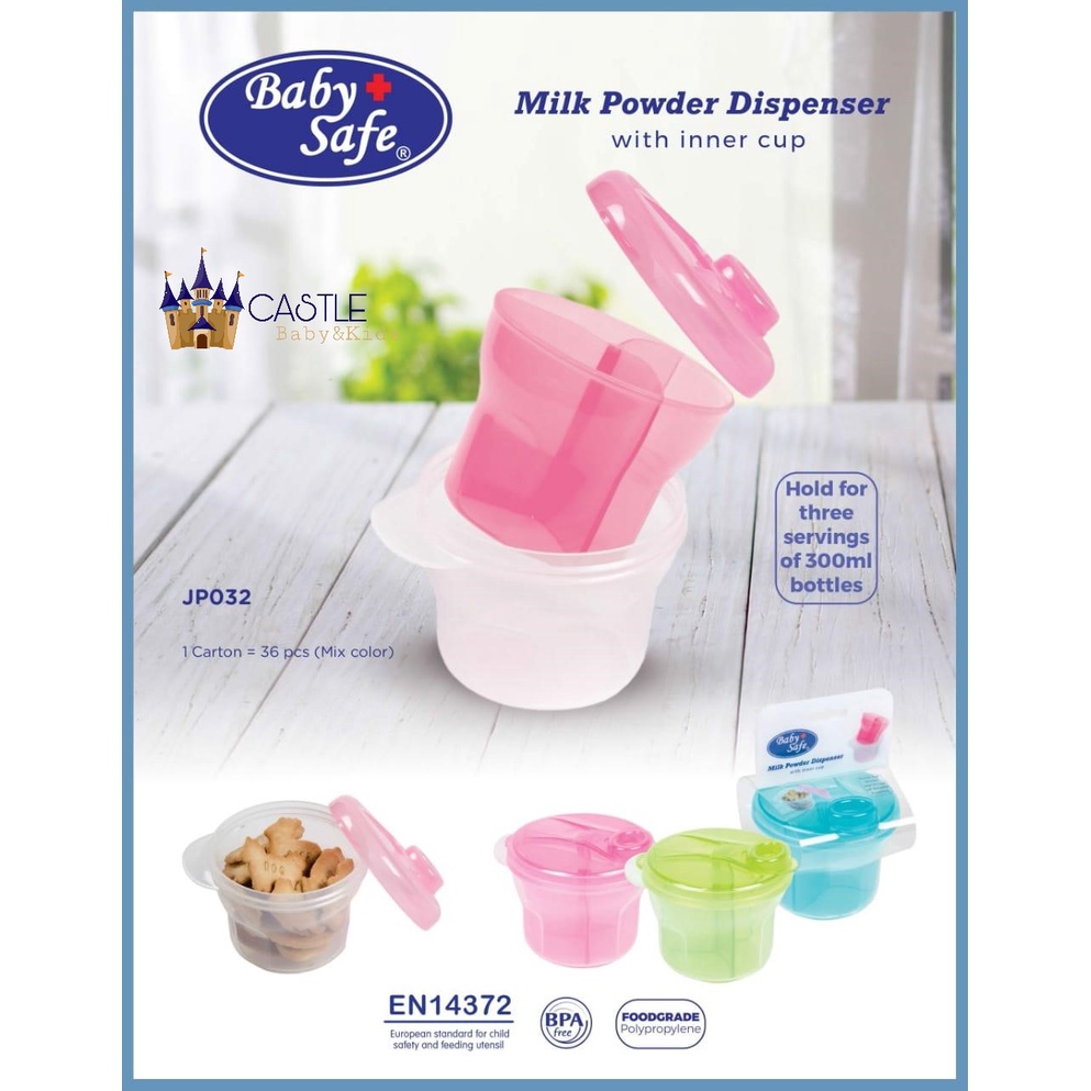 Castle - Baby Safe Milk Container Milk Powder Dispenser with Inner Cup JP032 Tempat Susu Bubuk