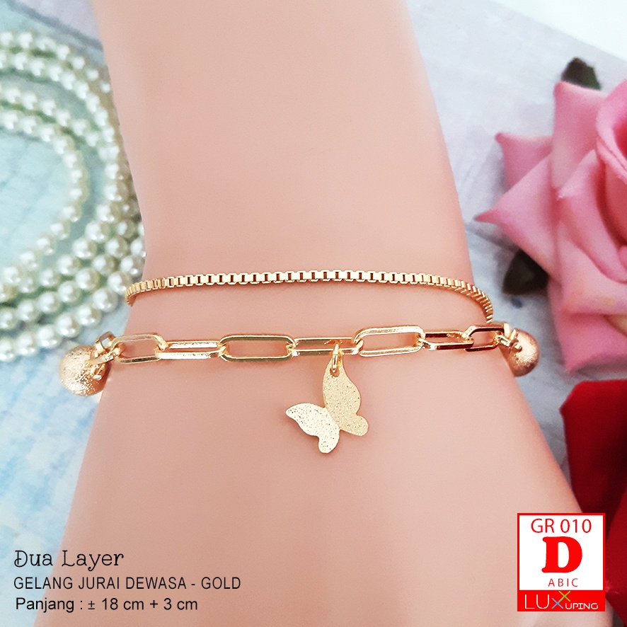 GR 010 Gelang Tangan Xuping Perhiasan Lapis Emas Kupu Gold Luxx Xuping