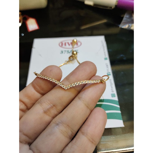 gelang serut mata putih v (hwt375/8k)17 cm