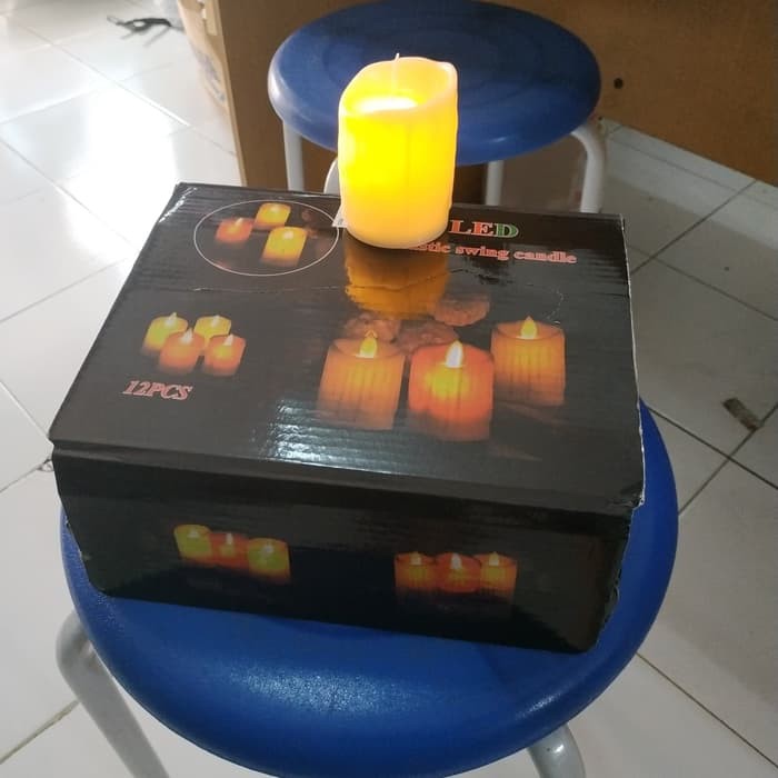 (SATUAN)lilin elektrik baterai LED tinggi 7cm plastik