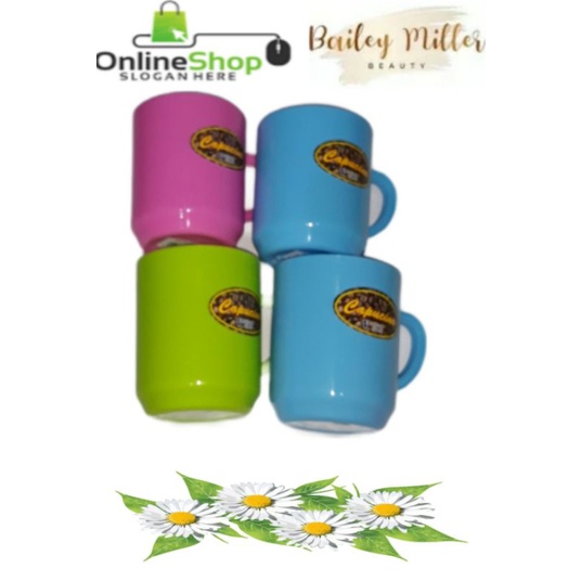 GELAS PLASTIK KECIL GAGANG CAPUCINO 3pcs  10rupiah