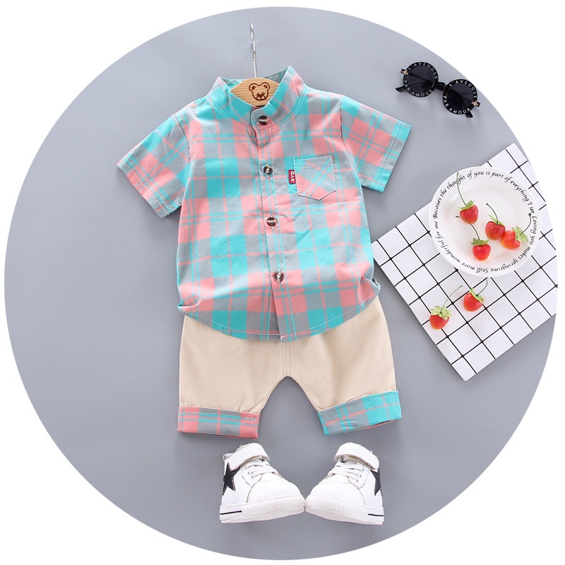 Baju Setelan anak laki laki 0-5 tahun katun pakaian kemeja bayi laki laki korea