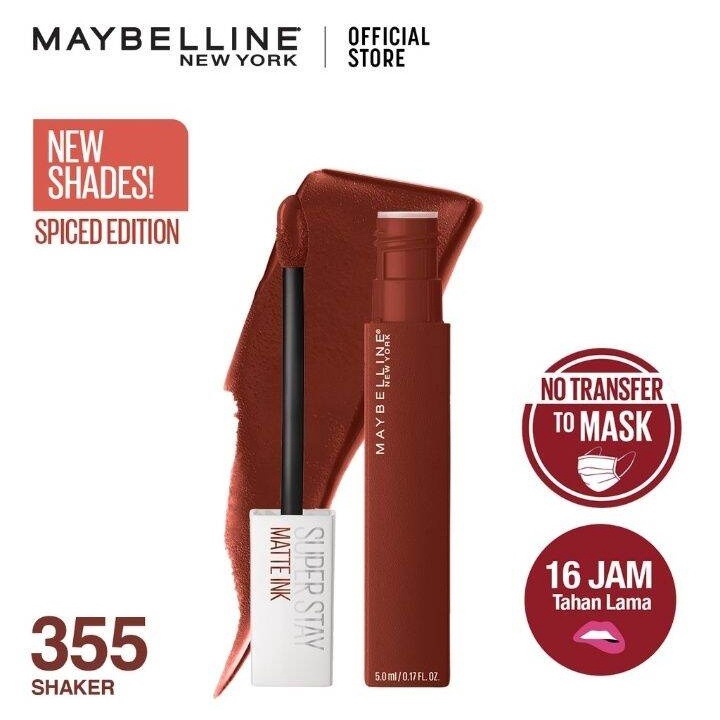 ORI 100% Maybelline Superstay Matte Ink Liquid Matte Lipstick Make Up Tahan Lama Hingga 24 Jam lipstik lipstick maybelin maybeline lipten maybeline my beline supertstay lipstik maybelline ori tahan lama lip matte maybelline original 220 Ambitios 385-355 Shaker