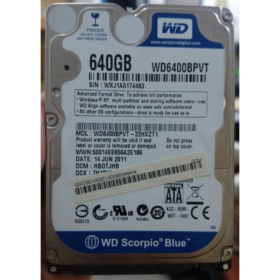 HDD Second 2.5" WD Blue 640Gb