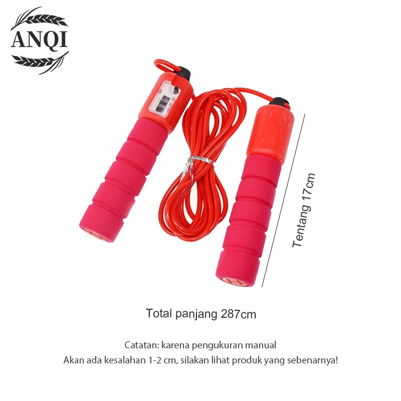 ANQI 1888 PVC Skipping Lompat Tali Kansen Loncat Tali Digital Jump Rope Lompat Tali