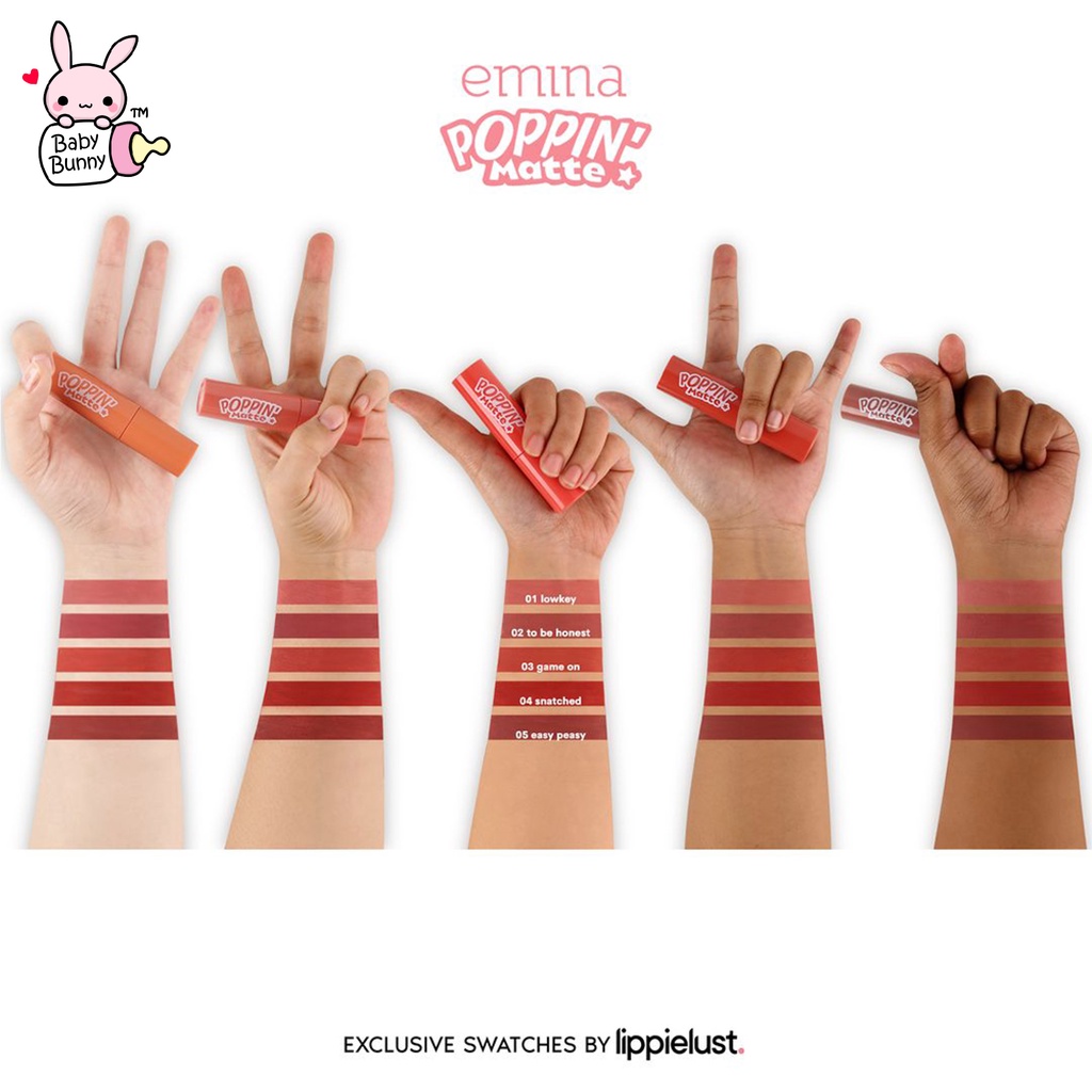 ❤ BELIA ❤ EMINA Poppin Matte 4.5 g | Lip Matte (✔BPOM)