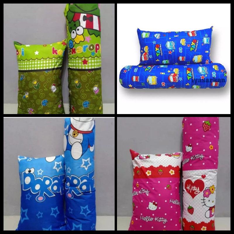 Paket 2 in 1 SARUNG BANTAL DAN SARUNG GULING KARAKTER / 1 SARUNG BANTAL DAN 1 SARUNG GULING