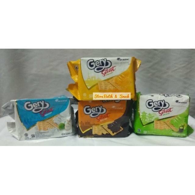 

Store snack Gery Saluut Malkist Premium netto 105 gram/biskuit krim coklat keju green tea