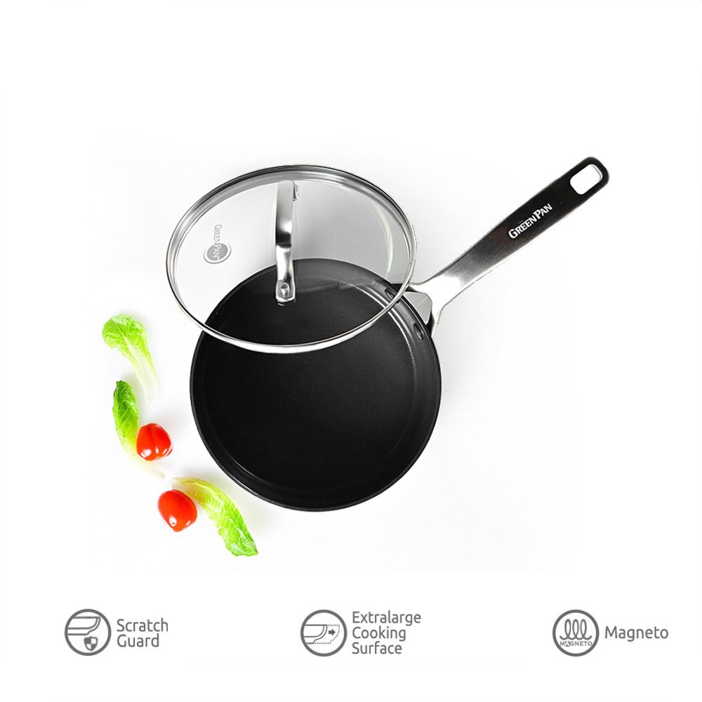 GreenPan Copenhagen Black Covered Saucepan 18 Cm