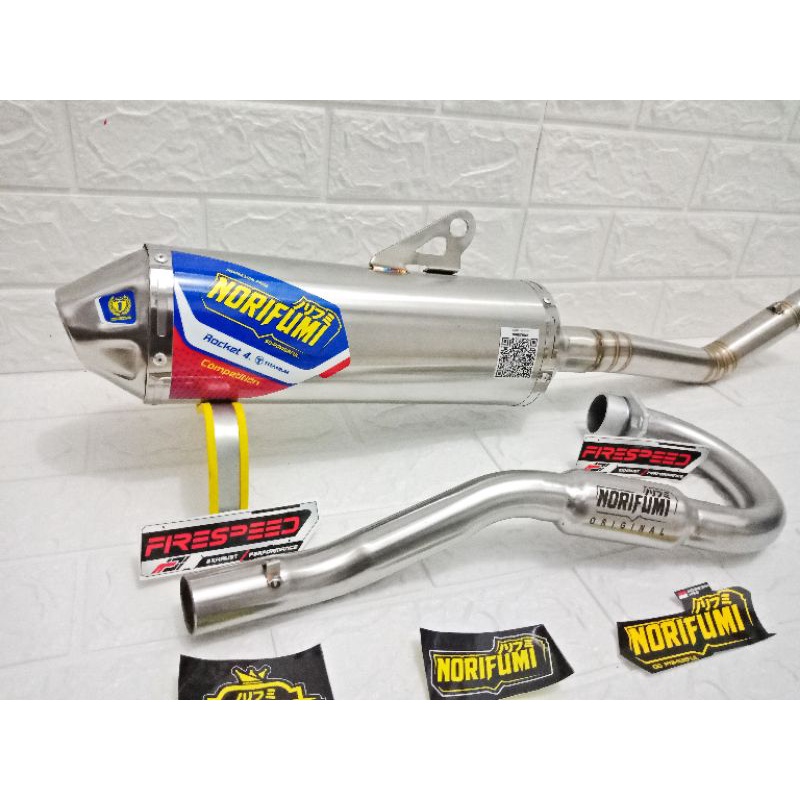 KNALPOT NORIFUMI ROCKET 4 KOMPETISI TITANIUM pnp KLX, CRF, WR155 & DTRACKER