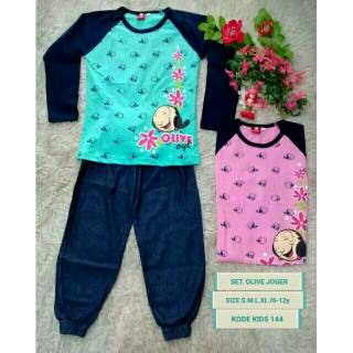 Setelan rok celana jogger dan kulot jeans olive oyl anak Setelan rok celana jogger dan kulot jeans olive oyl anak