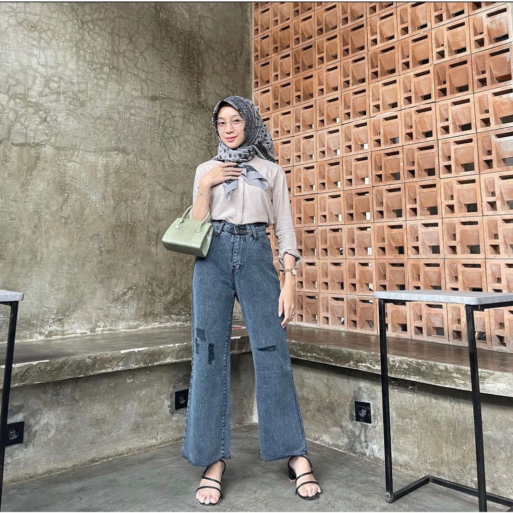 Kulot Jeans Wanita Lally / Lally Cullotes Jeans 27-34