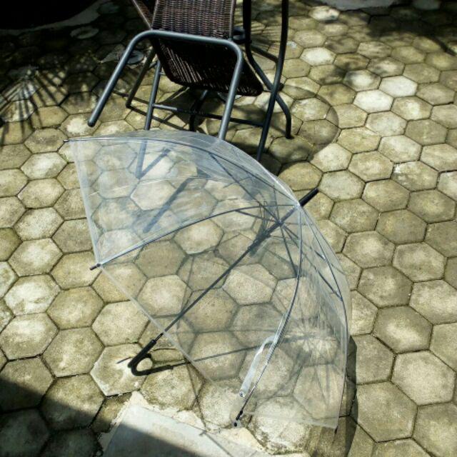 Payung Transparan Gagang Hitam Jamin Plastik Tebal Bening  Transparant Korea Japan High  Quality