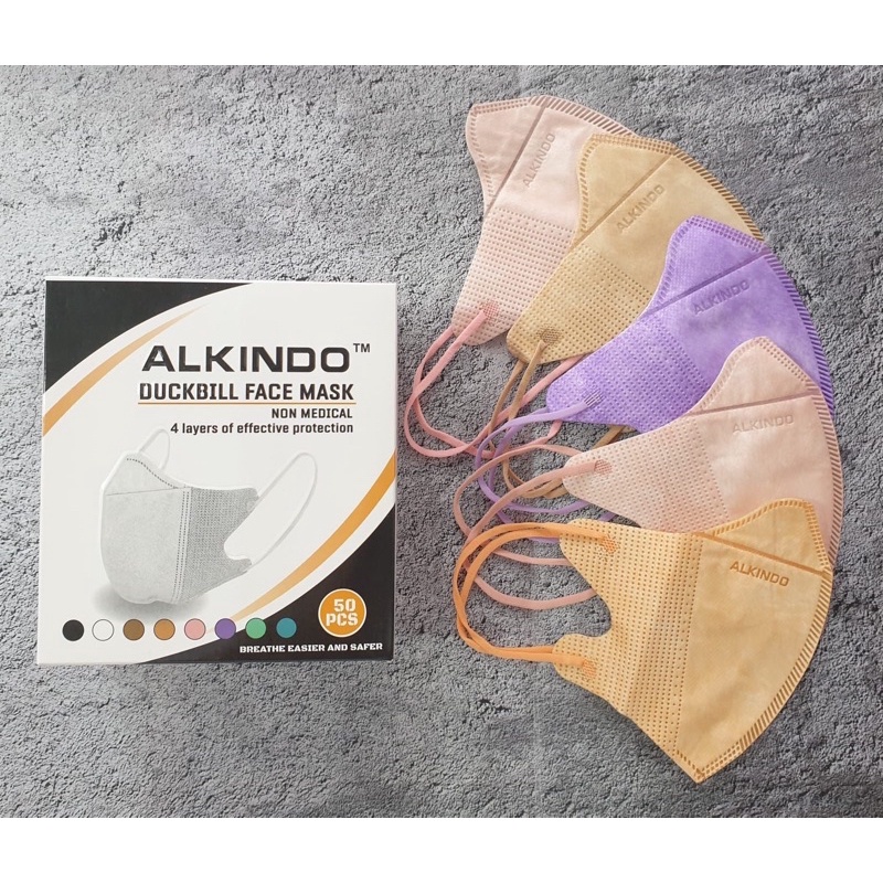 Masker Duckbill Embos Garis ALKINDO C CARE Isi 50pcs