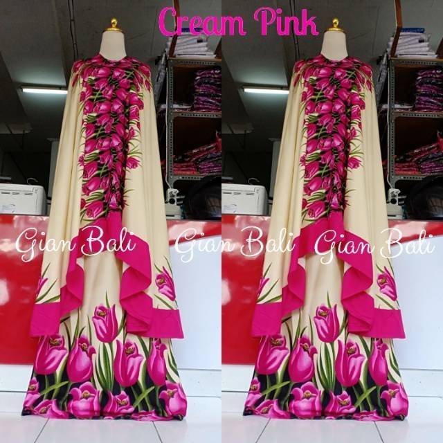 Mukena Bali jumbo motif bunga tulip (geser fotonya - - >)