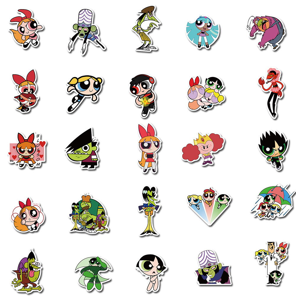 74 Powerpuff Girls Graffiti Stickers Luggage Laptop Skateboard Guitar Decoration Stickers