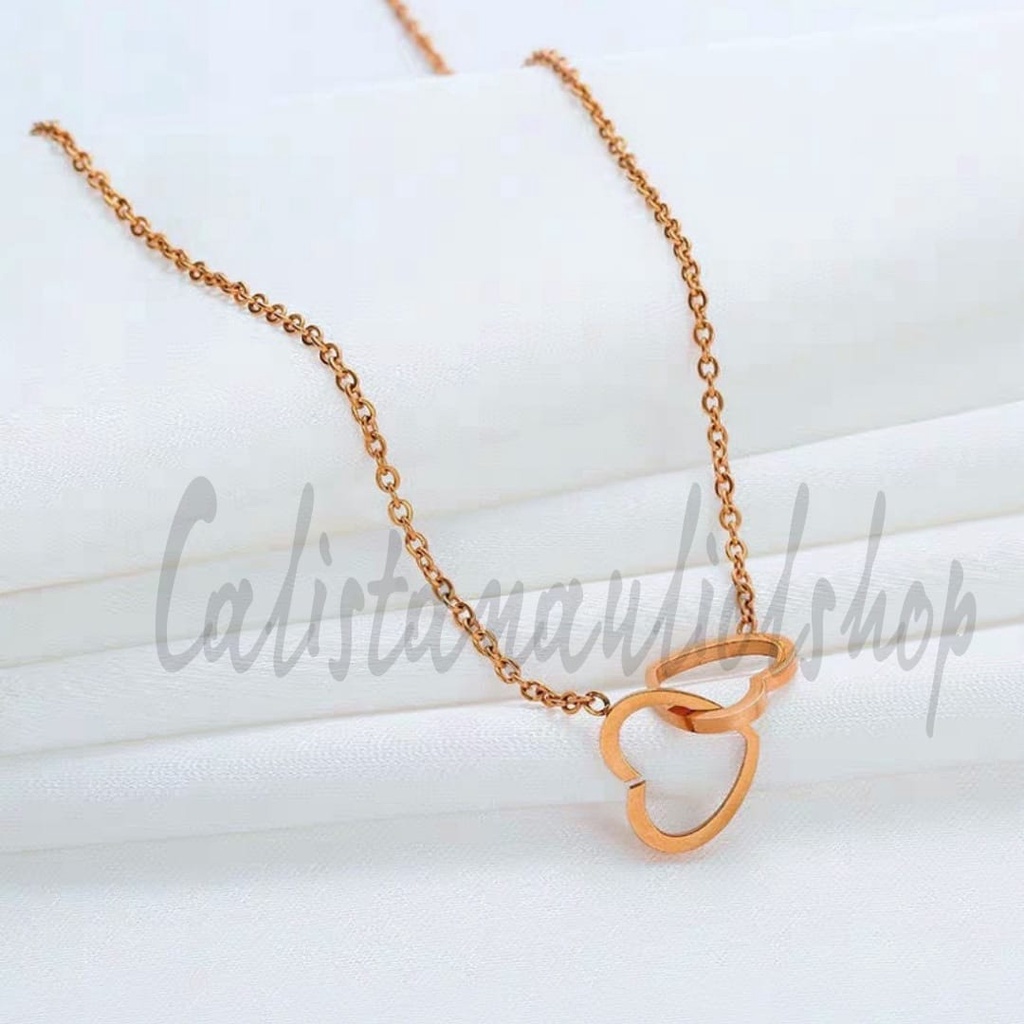 KALUNG TITANIUM NORI CINTA BERGANDENG PERHIASAN EMAS KOREA ANTI KARAT DAN ANTI LUNTUR