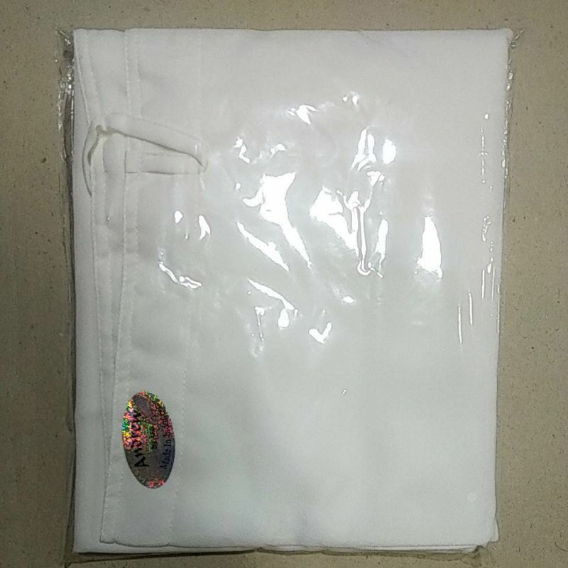 kimar kotak mini ceruty beby doll dua layar./ hijab ceruty dua layer mini beby doll prremium(beli 3 bunus ikat rambut 1)-Putih