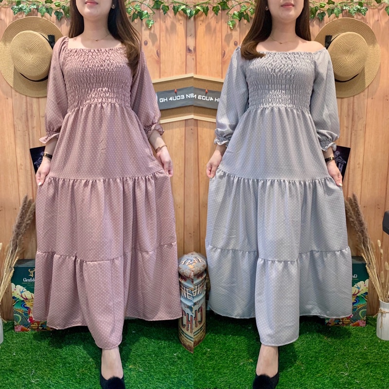 LONG DRESS MINI POLKA POINTED PUFFY RUBBER 3020-87