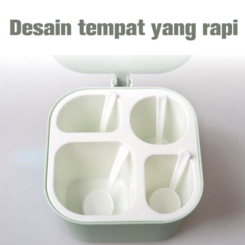 Kotak Bumbu Dapur Set 4 in 1 Tempat Bumbu Dapur Set Wadah Bumbu Dapur Set Perlengkapan Dapur Tempat Bumbu Set Tempat Wadah Bumbu