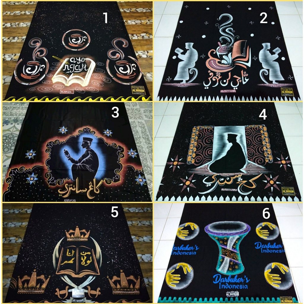 Sarung Darbuka Ngaji lan Ngopi Kang Santri Man Ana Ayo Ngaji Lukis Alfathar Pria Wanita Dewasa Batik