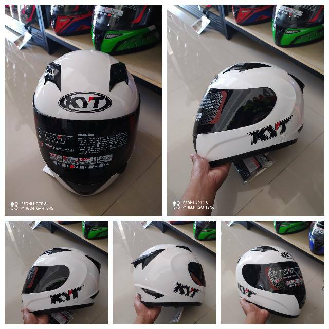 KYT r10 solid white black doff black glossy