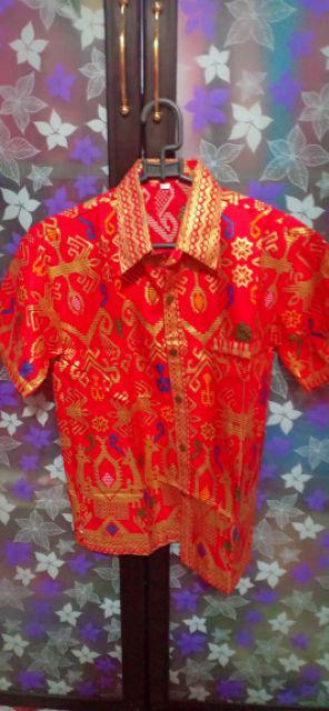 Qnunbatik Batik Keluarga/family Rok N Blus Narita Prodo Pendek Merah