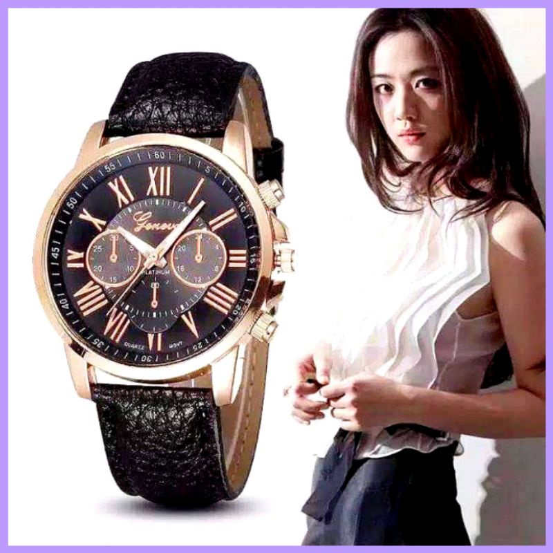 Jam tangan wanita Geneva jam fashion warna warni murah by zellshop