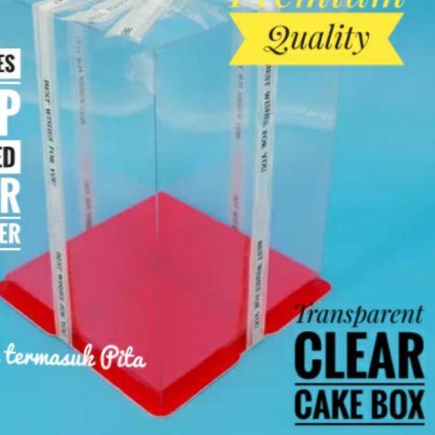 

☆ Cake Box Clear Dus Kue Bening Kotak kue Tutup Transparan Mika PET P30 x L30 CM ✱