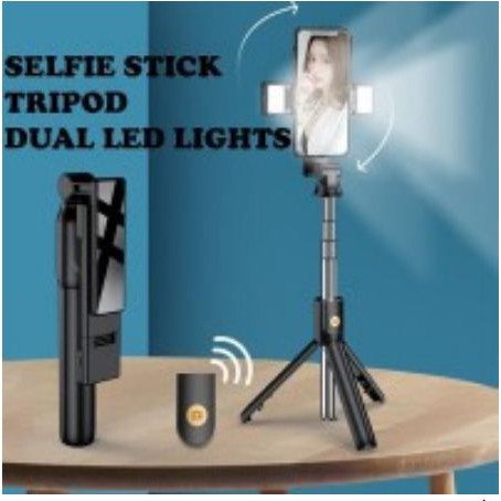 SELFIE STICK 3 IN 1 K12D TONGSIS TRIPOD DUAL LED WITH WIRESLESS REMOTE