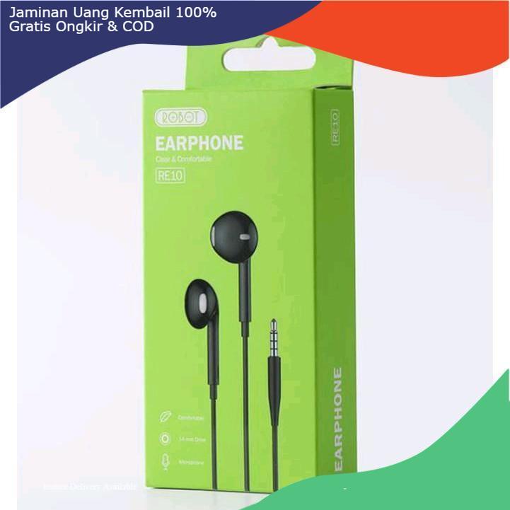 ROBOT RE10 Semi In-Ear Clear and Comfortable Wired Headset Headset Non Karet