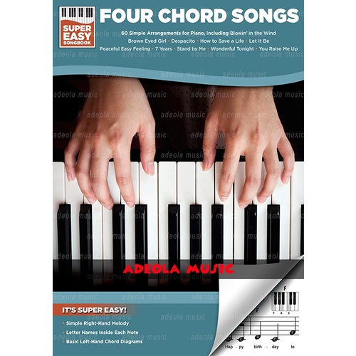 Buku Piano Pemula / Buku Keyboard / (PFC-44) SUPER EASY PIANO – FOUR CHORD