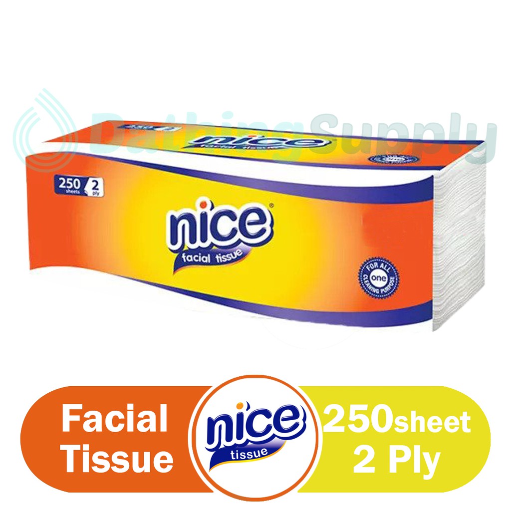 NICE Facial Soft Pack 250 sheets 2 ply / Tissue Softpack Tisu Tisue Wajah Murah Halus Berkualitas Harga Terjangkau-1