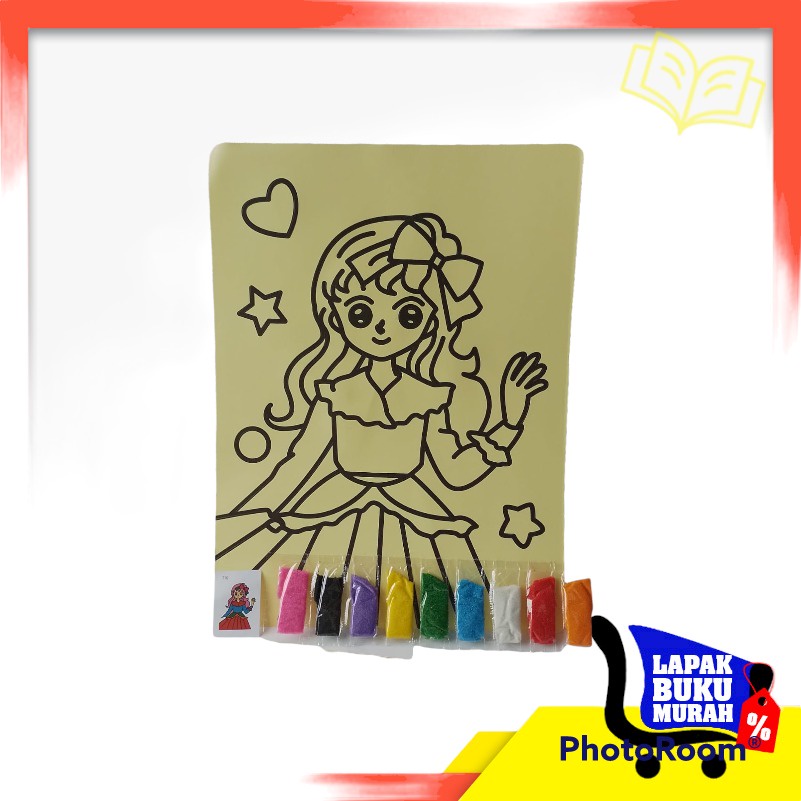 Mainan Edukasi Kertas Mewarnai Dengan Pasir | mewarnai dengan pasir | buku mewarnai | mewarnai murah