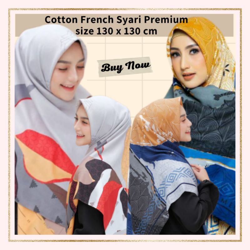 Hijab - Jilbab segiempat motif syari