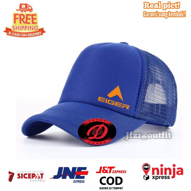PROMO - Topi Baseball Jaring Pria/Topi Pria Keren Terbaru (Warna Biru-Merah-Putih-Hitam)