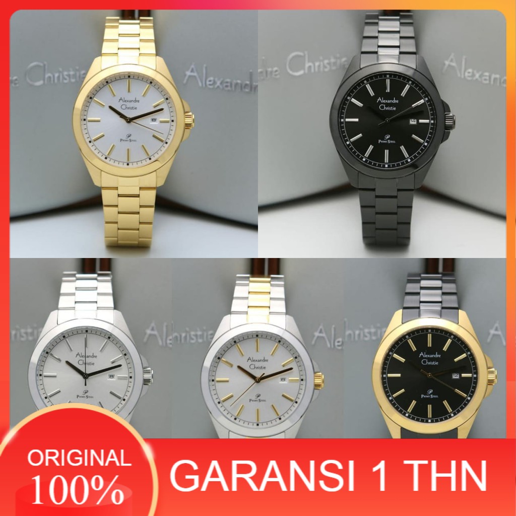 JAM TANGAN PRIA ALEXANDRE CHRISTIE AC 1015 AC1015 BLACK GOLD ORIGINAL