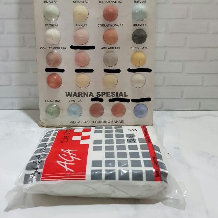 CUCI GUDANG!!!  SEMEN NAT KERAMIK OKER LANTAI 1 KG WARNA PUTIH HITAM ABU CREAM KUNING MERAH COKLAT H