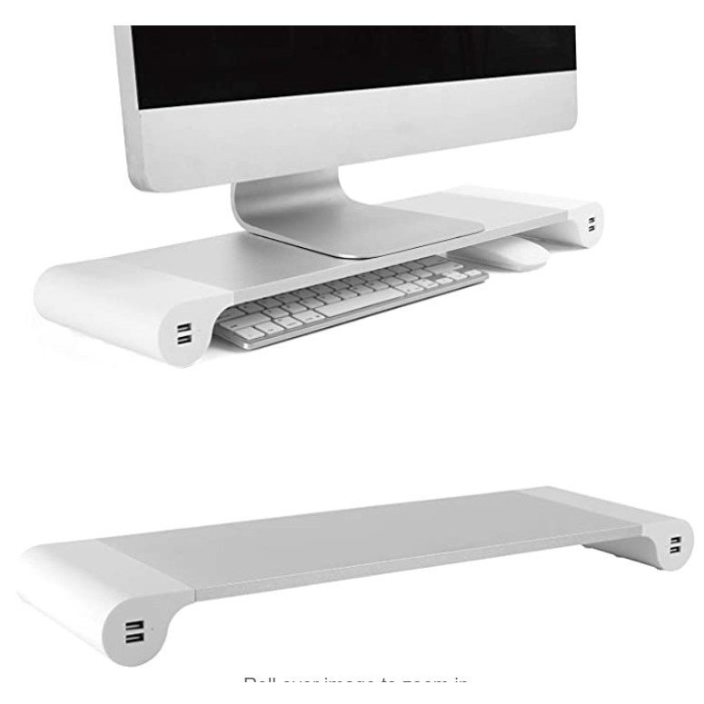 Monitor Stand, rak monitor, laptop, maja komputer Alumunium Aloy 4 USB