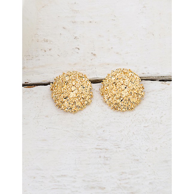 LRC Anting Tusuk Fashion Gold Irregular Geometric  F46234