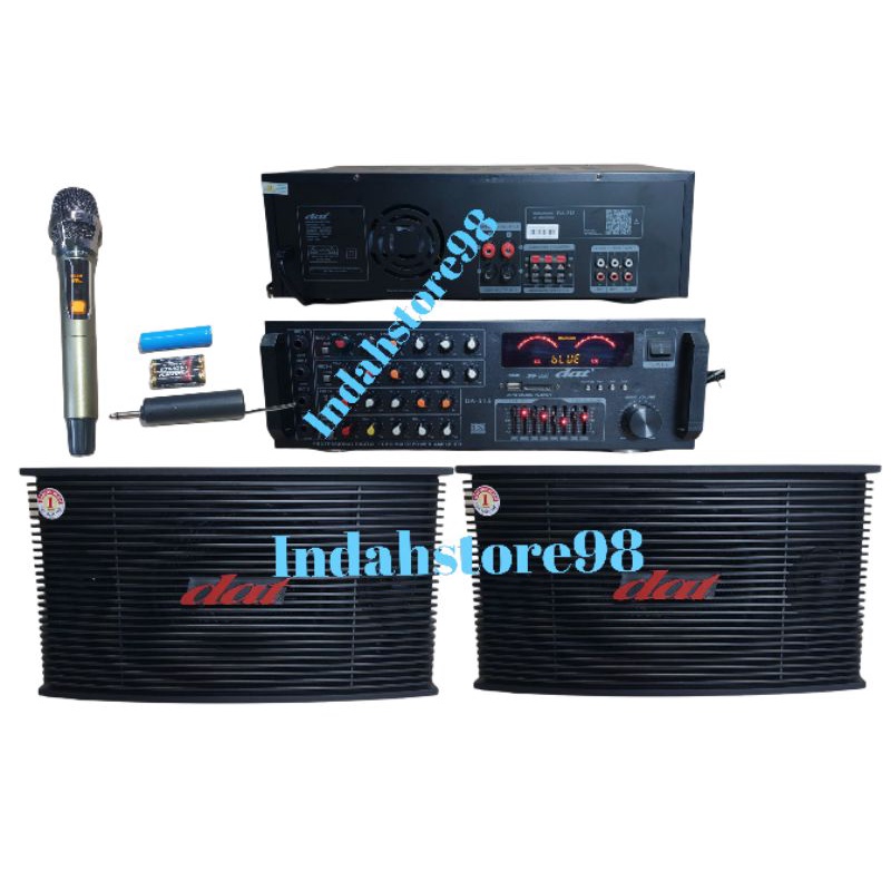 Paket Sound System Karaoke 3 Way DAT 10 inch + Amplifier Mic Wireless Speaker Bluetooth Original