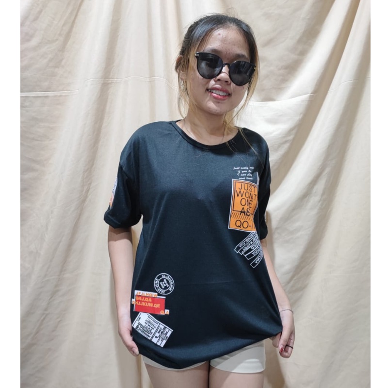 GSC - Baju OVERSIZE BAD HABBITS FONT / Kaos Oversize Terbaru-JUST WON'T ONE hitam