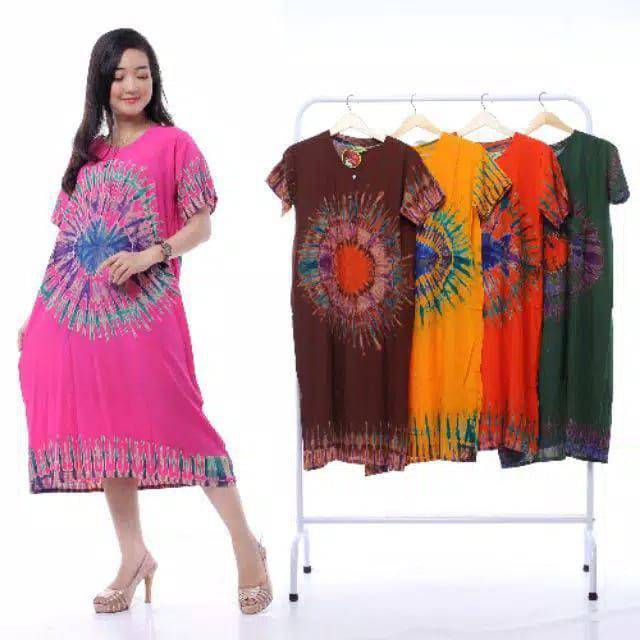 Daster rayon santung abstrak busui adem jumputan  menyusui pekalongan