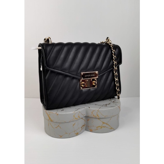 Tas MK original - Michael kors rose medium flap shoulder in black