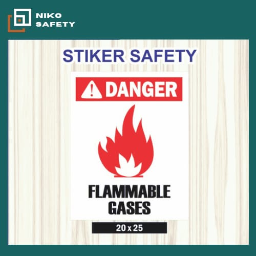 

Sticker Safety Sign / Sticker Danger Flammable Gases P3K Keselamatan / Sticker Custom Nico Safety